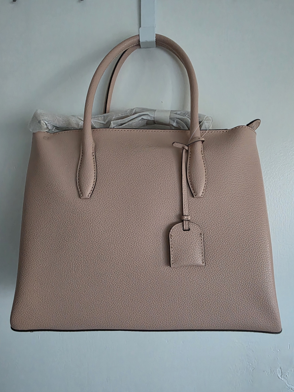 kate spade Pebbled Leather Satchel in Blush Pink